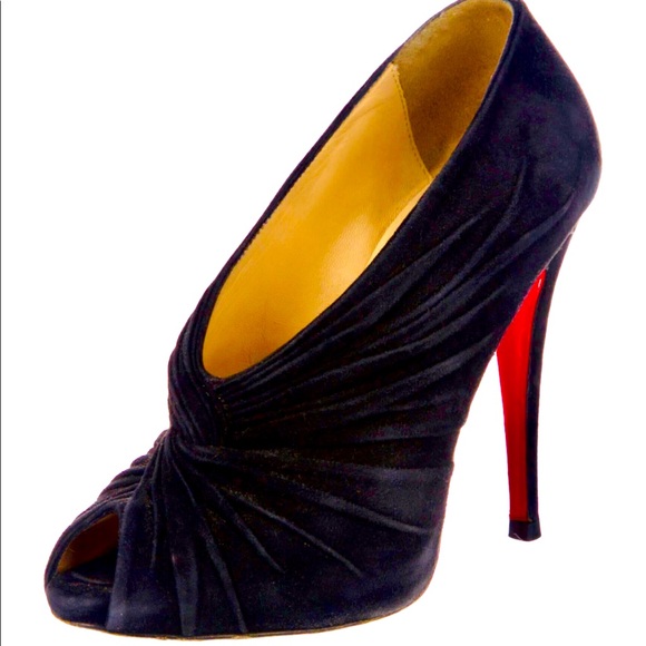 Christian Louboutin Shoes - Christian Louboutin pleated Veau Velour peep toe pumps. EU 38.5